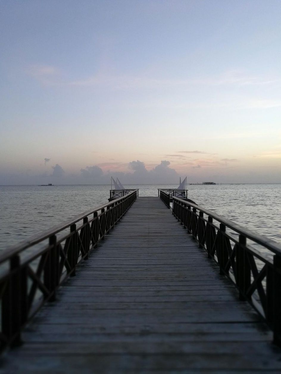 Sunset pier near Blissiva Casino Hotel, New Zealand
